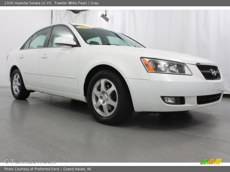 Powder White Pearl / Gray 2006 Hyundai Sonata LX V6