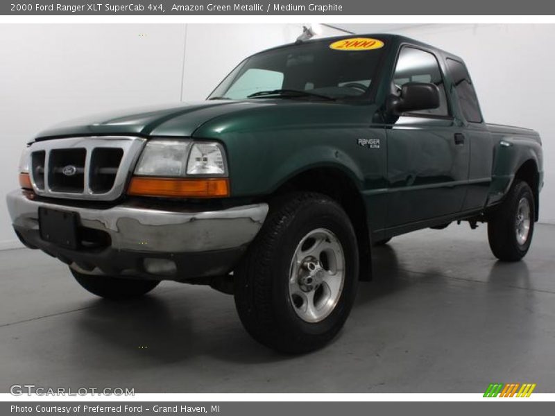 Amazon Green Metallic / Medium Graphite 2000 Ford Ranger XLT SuperCab 4x4