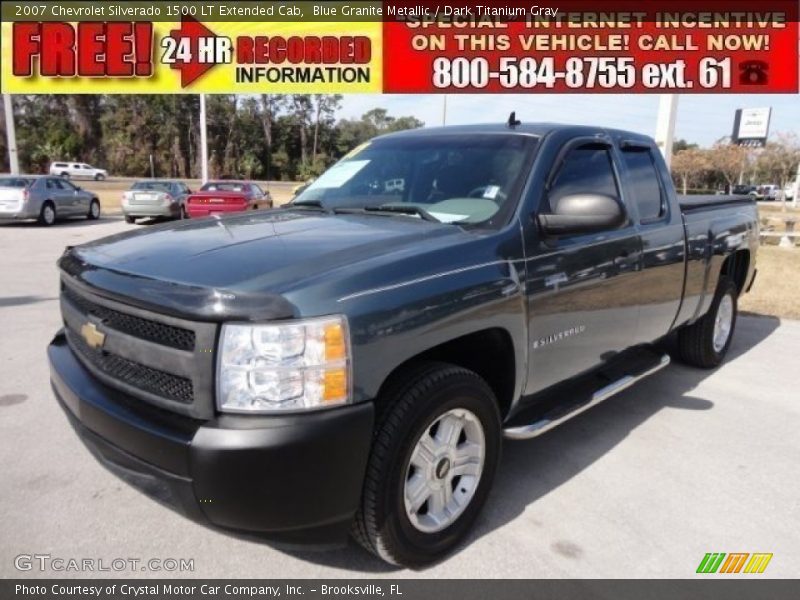 Blue Granite Metallic / Dark Titanium Gray 2007 Chevrolet Silverado 1500 LT Extended Cab