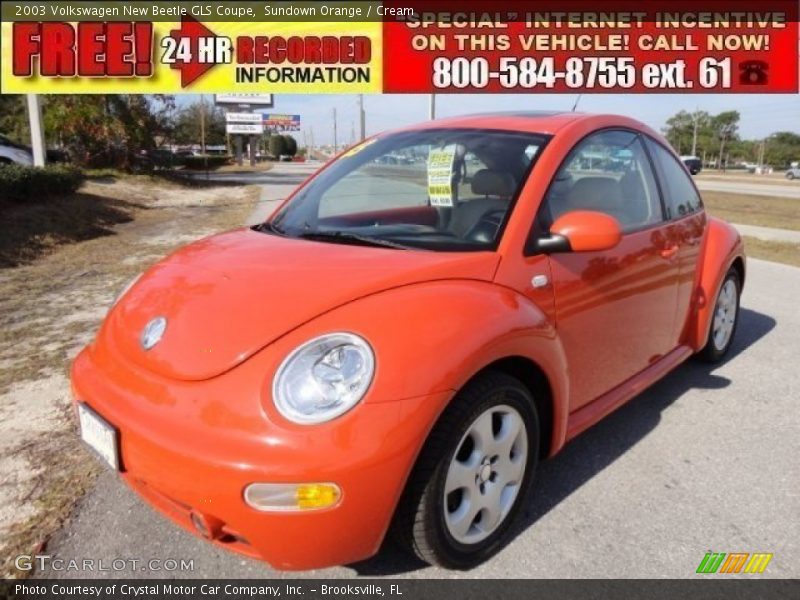 Sundown Orange / Cream 2003 Volkswagen New Beetle GLS Coupe