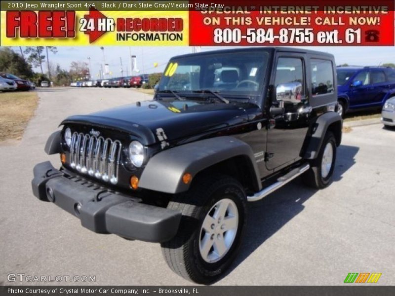 Black / Dark Slate Gray/Medium Slate Gray 2010 Jeep Wrangler Sport 4x4