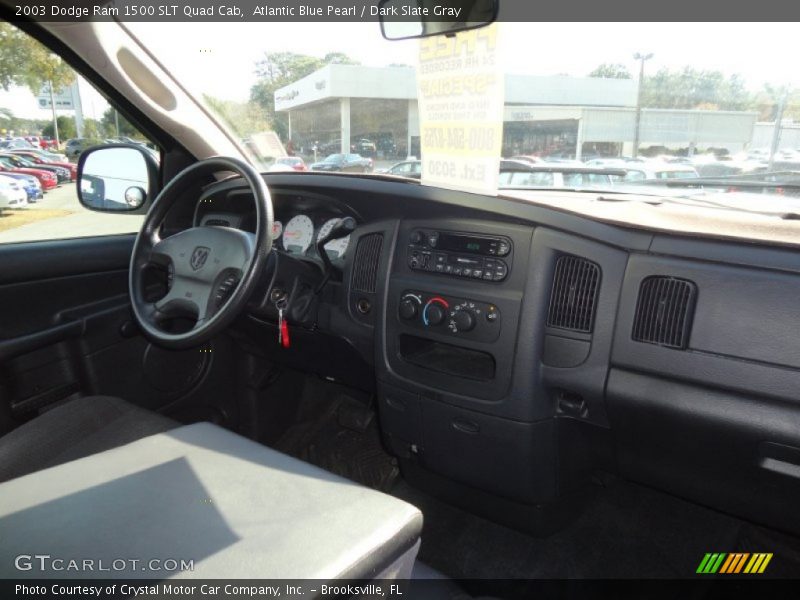 Atlantic Blue Pearl / Dark Slate Gray 2003 Dodge Ram 1500 SLT Quad Cab