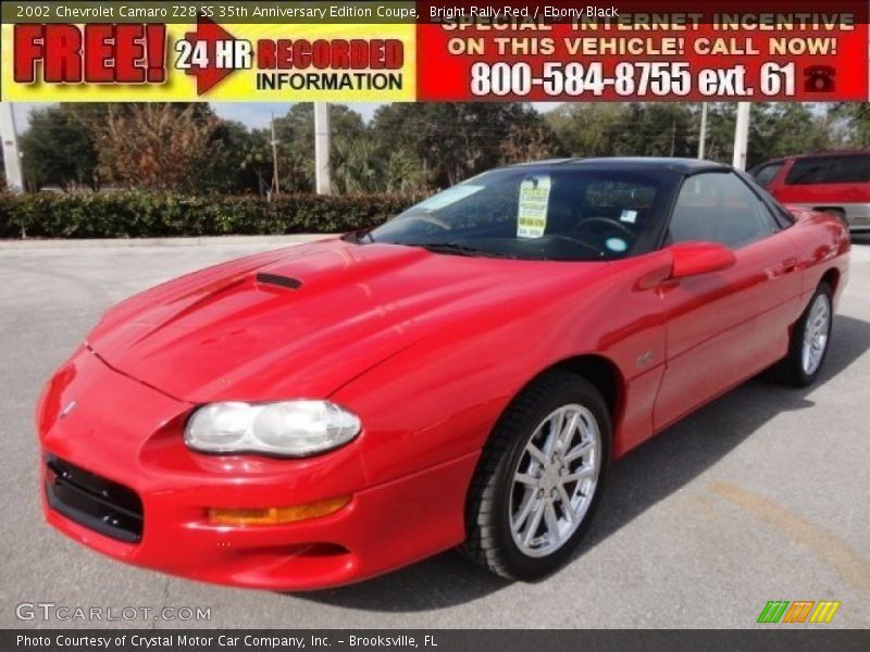 Bright Rally Red / Ebony Black 2002 Chevrolet Camaro Z28 SS 35th Anniversary Edition Coupe