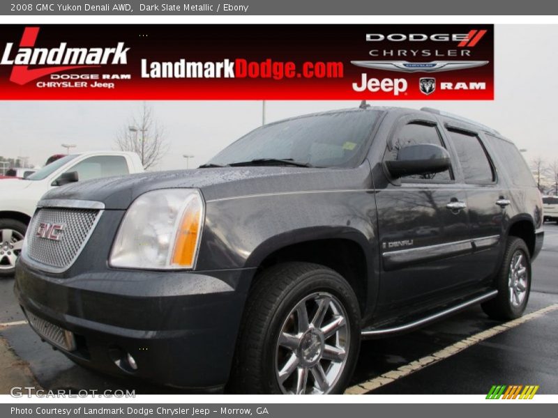 Dark Slate Metallic / Ebony 2008 GMC Yukon Denali AWD