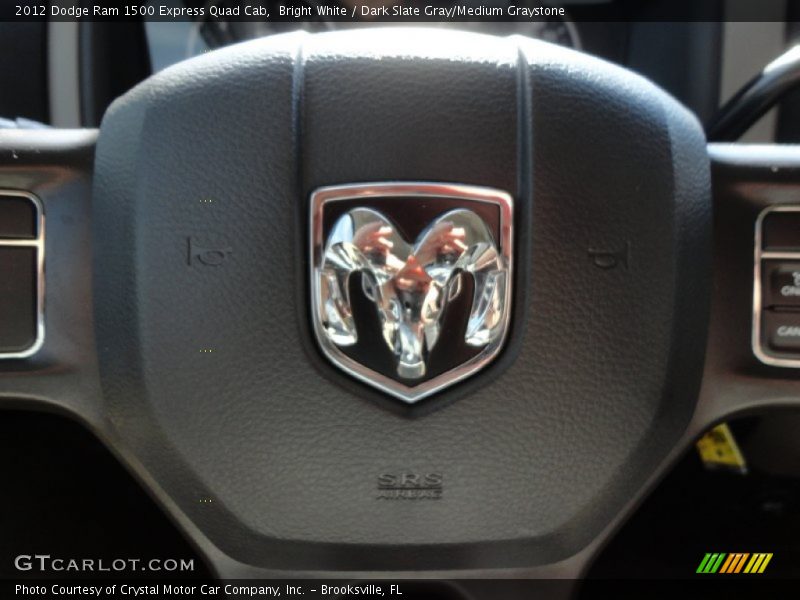 Bright White / Dark Slate Gray/Medium Graystone 2012 Dodge Ram 1500 Express Quad Cab
