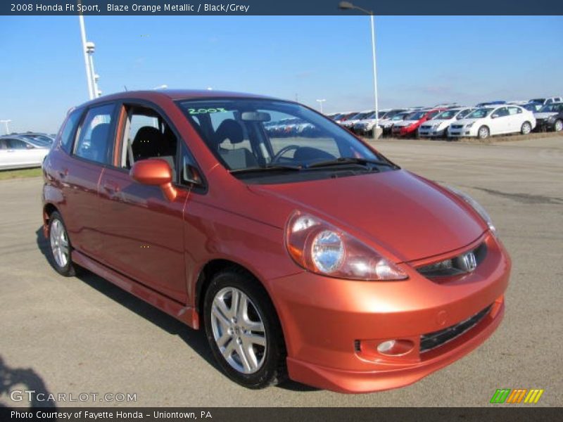 Blaze Orange Metallic / Black/Grey 2008 Honda Fit Sport