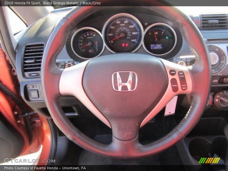 Blaze Orange Metallic / Black/Grey 2008 Honda Fit Sport