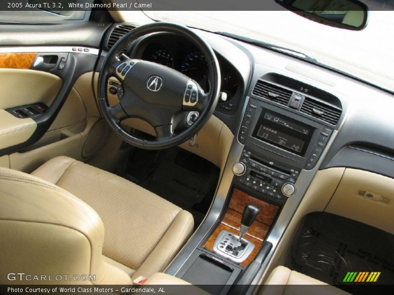 White Diamond Pearl / Camel 2005 Acura TL 3.2
