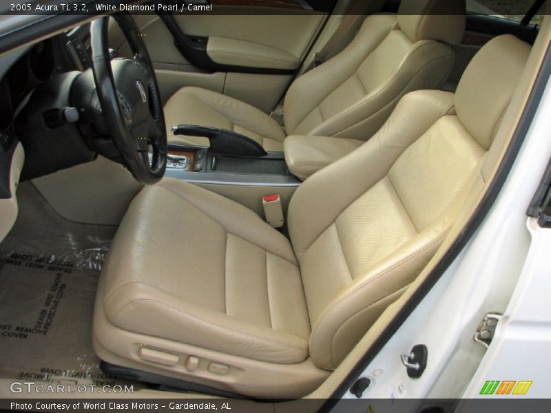 White Diamond Pearl / Camel 2005 Acura TL 3.2
