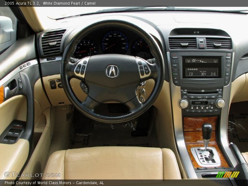 White Diamond Pearl / Camel 2005 Acura TL 3.2