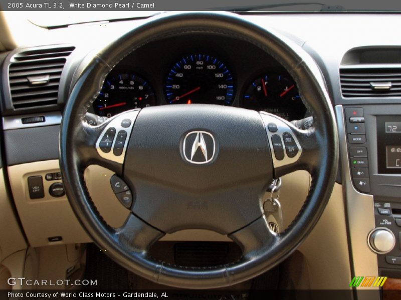 White Diamond Pearl / Camel 2005 Acura TL 3.2