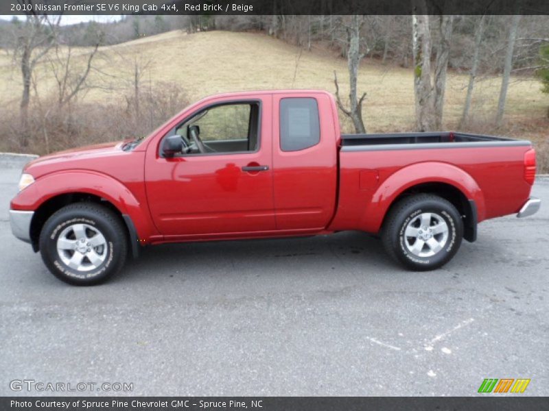  2010 Frontier SE V6 King Cab 4x4 Red Brick