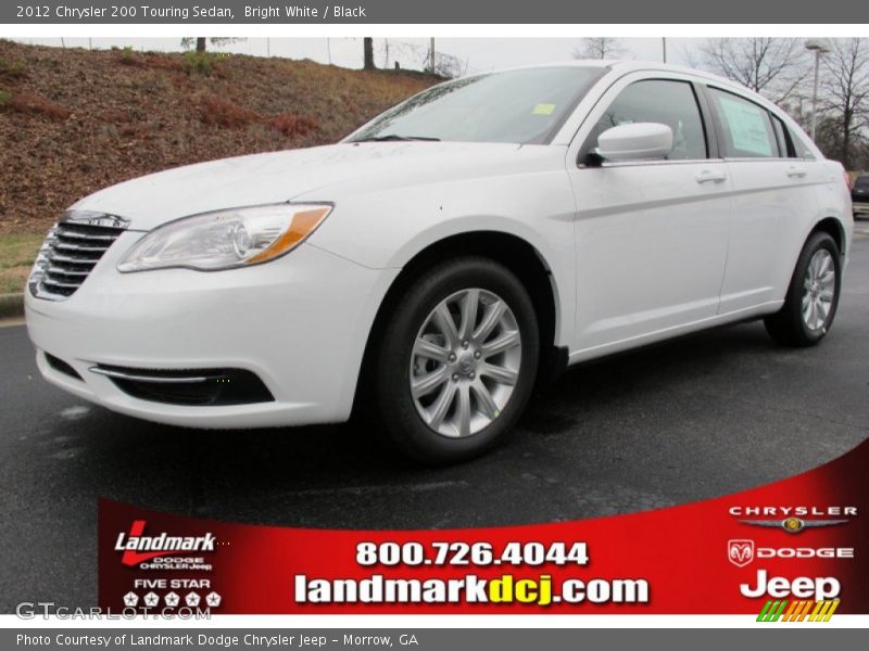 Bright White / Black 2012 Chrysler 200 Touring Sedan