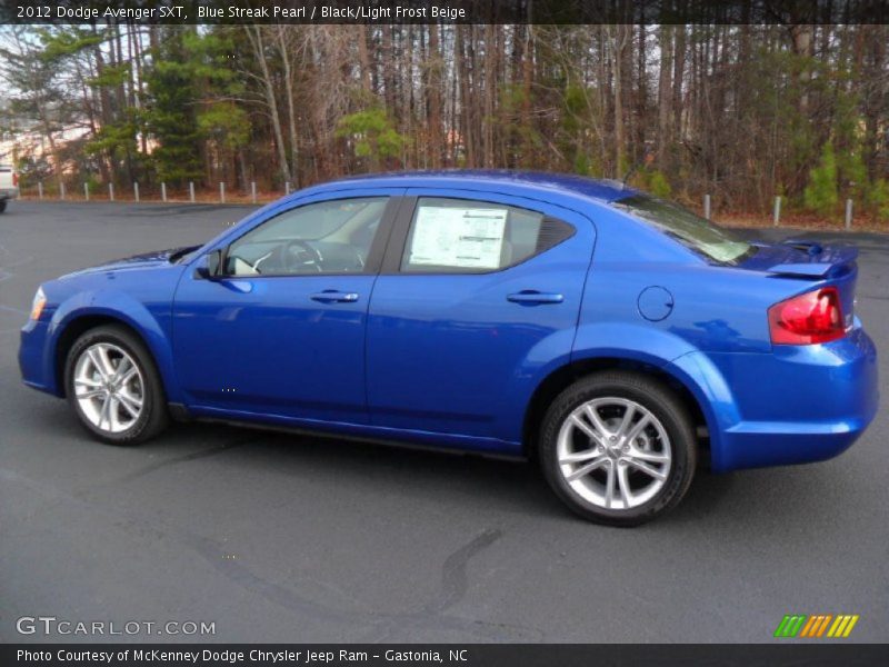Blue Streak Pearl / Black/Light Frost Beige 2012 Dodge Avenger SXT
