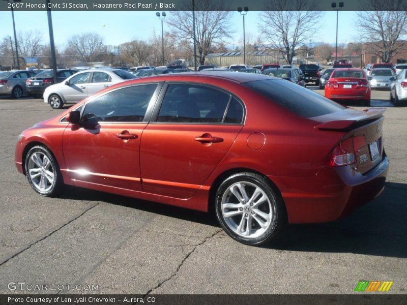 Habanero Red Pearl / Black 2007 Honda Civic Si Sedan