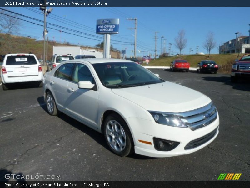 White Suede / Medium Light Stone 2011 Ford Fusion SE