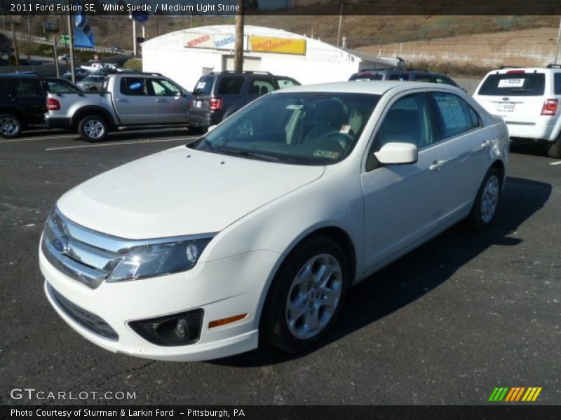 White Suede / Medium Light Stone 2011 Ford Fusion SE