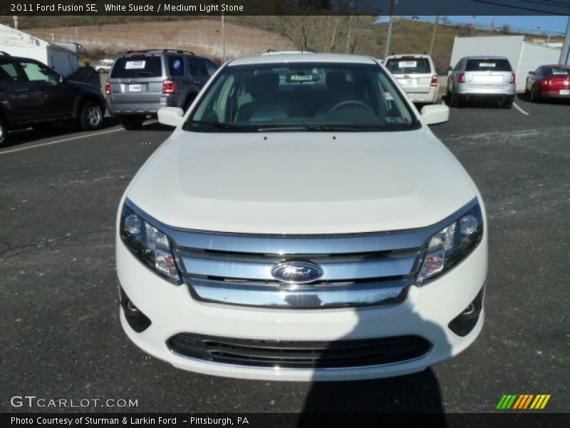 White Suede / Medium Light Stone 2011 Ford Fusion SE