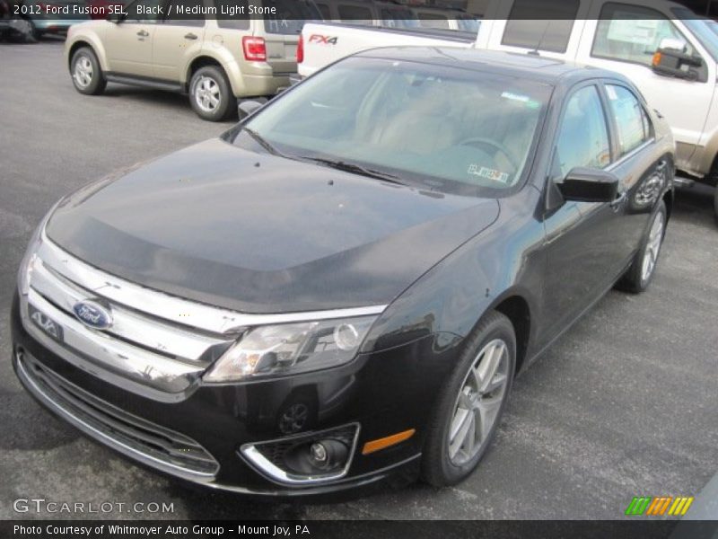Black / Medium Light Stone 2012 Ford Fusion SEL