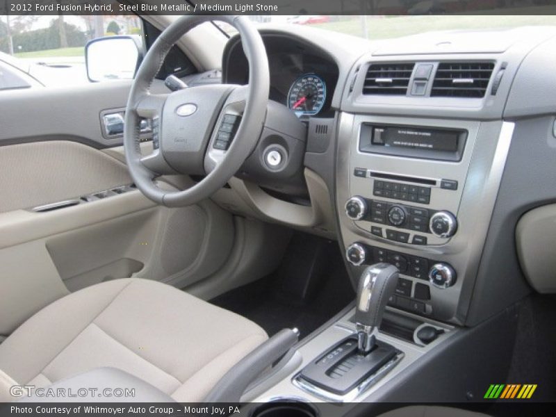 Steel Blue Metallic / Medium Light Stone 2012 Ford Fusion Hybrid