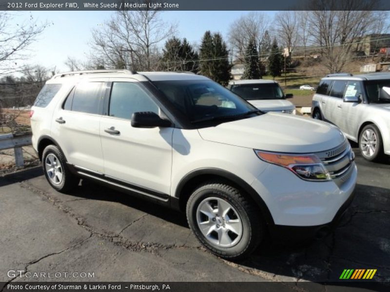 White Suede / Medium Light Stone 2012 Ford Explorer FWD