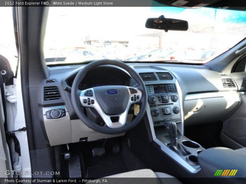 White Suede / Medium Light Stone 2012 Ford Explorer FWD