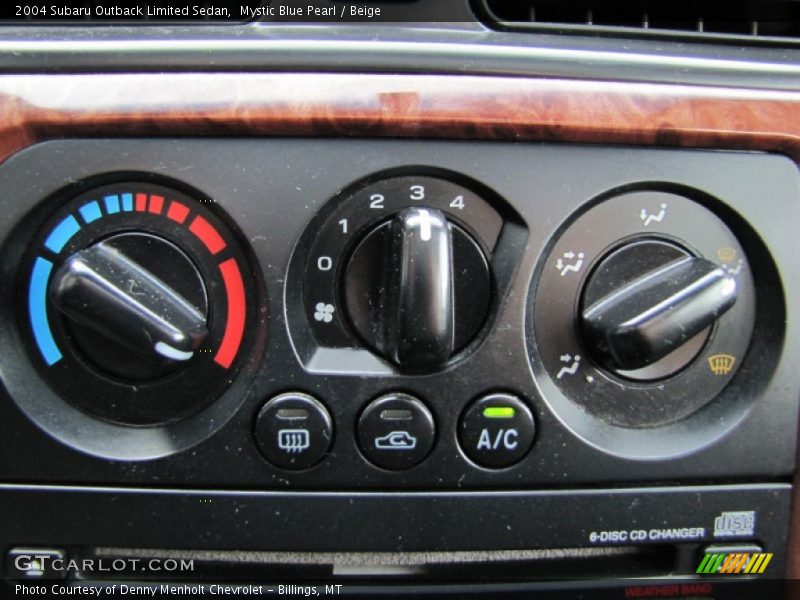 Controls of 2004 Outback Limited Sedan