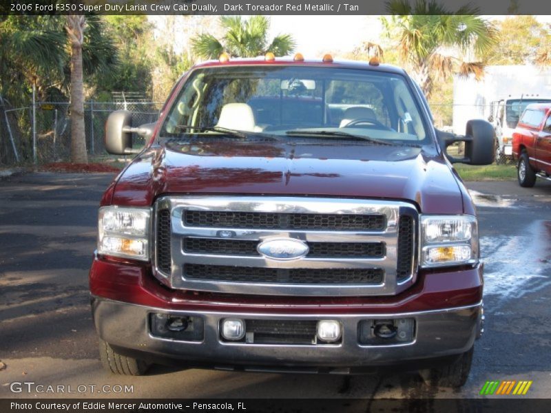 Dark Toreador Red Metallic / Tan 2006 Ford F350 Super Duty Lariat Crew Cab Dually