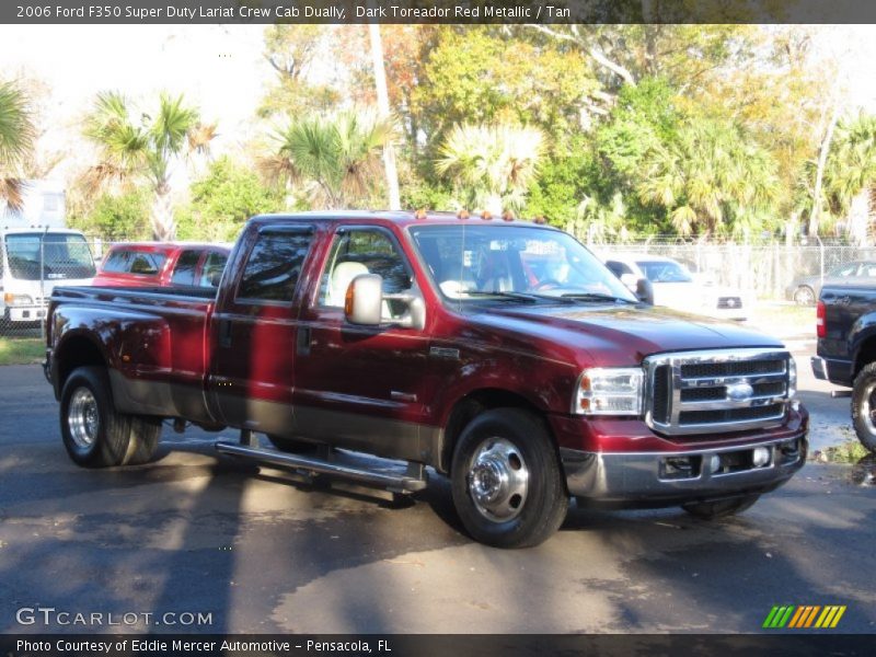 Dark Toreador Red Metallic / Tan 2006 Ford F350 Super Duty Lariat Crew Cab Dually