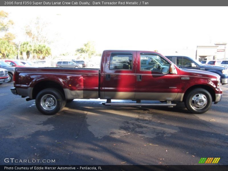 Dark Toreador Red Metallic / Tan 2006 Ford F350 Super Duty Lariat Crew Cab Dually