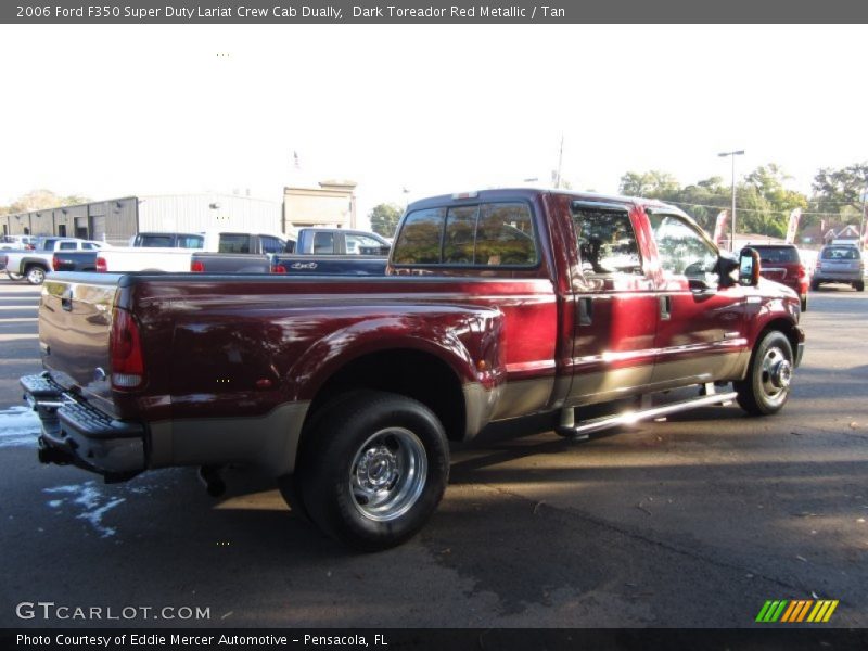 Dark Toreador Red Metallic / Tan 2006 Ford F350 Super Duty Lariat Crew Cab Dually
