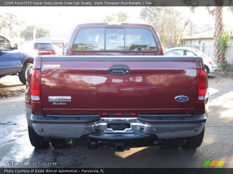 Dark Toreador Red Metallic / Tan 2006 Ford F350 Super Duty Lariat Crew Cab Dually