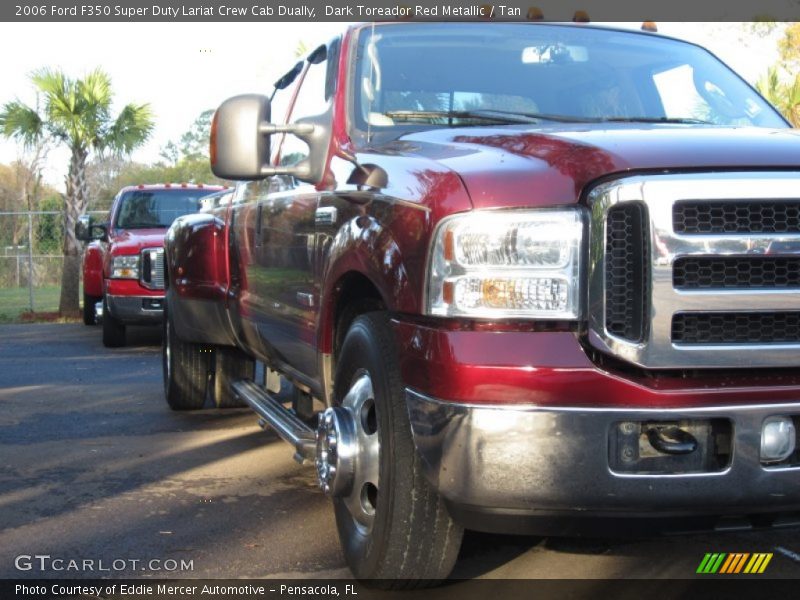 Dark Toreador Red Metallic / Tan 2006 Ford F350 Super Duty Lariat Crew Cab Dually