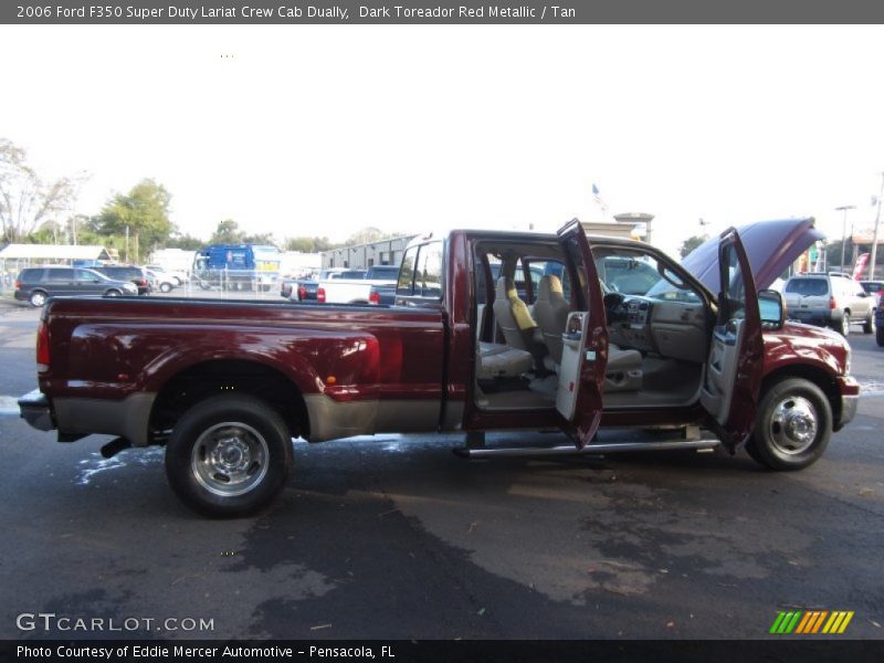 Dark Toreador Red Metallic / Tan 2006 Ford F350 Super Duty Lariat Crew Cab Dually