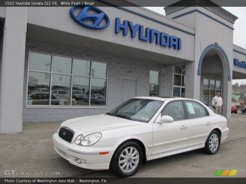 White Pearl / Beige 2002 Hyundai Sonata GLS V6