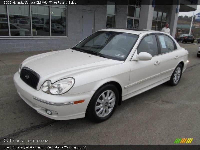 White Pearl / Beige 2002 Hyundai Sonata GLS V6