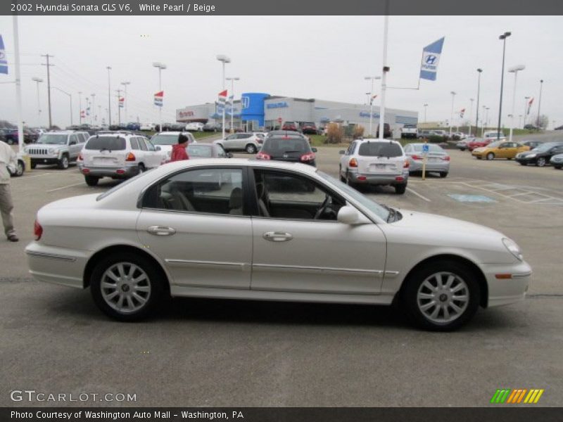 White Pearl / Beige 2002 Hyundai Sonata GLS V6