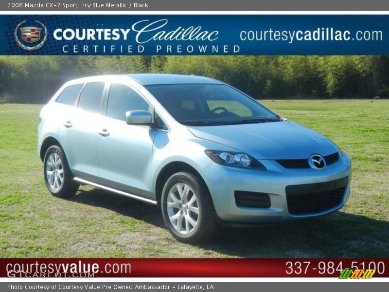 Icy Blue Metallic / Black 2008 Mazda CX-7 Sport