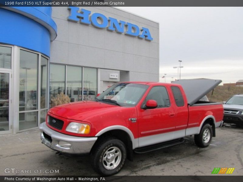 Bright Red / Medium Graphite 1998 Ford F150 XLT SuperCab 4x4