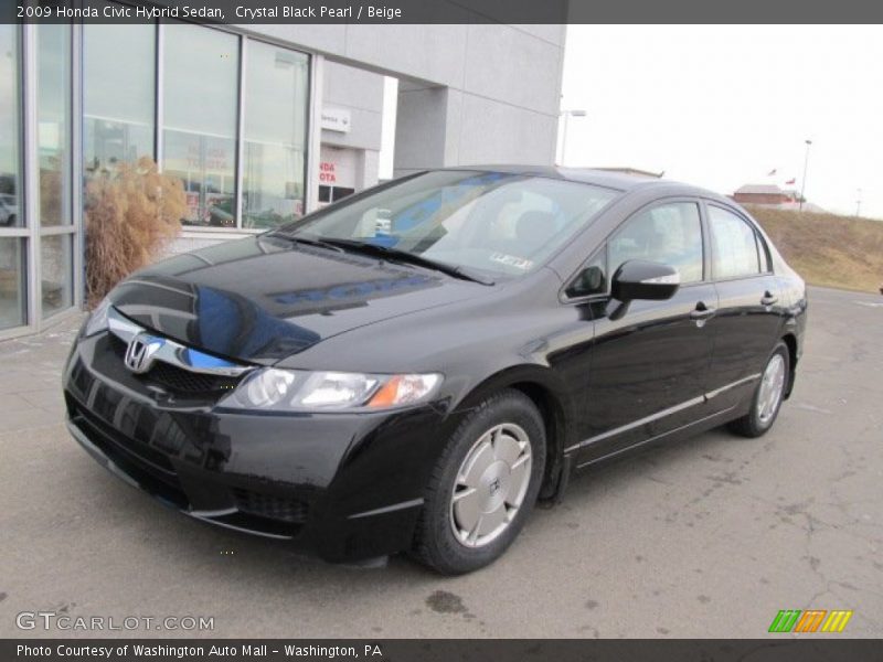 Crystal Black Pearl / Beige 2009 Honda Civic Hybrid Sedan