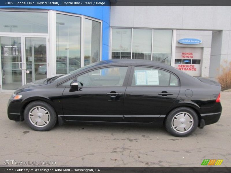 Crystal Black Pearl / Beige 2009 Honda Civic Hybrid Sedan