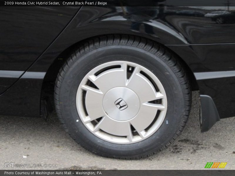 Crystal Black Pearl / Beige 2009 Honda Civic Hybrid Sedan