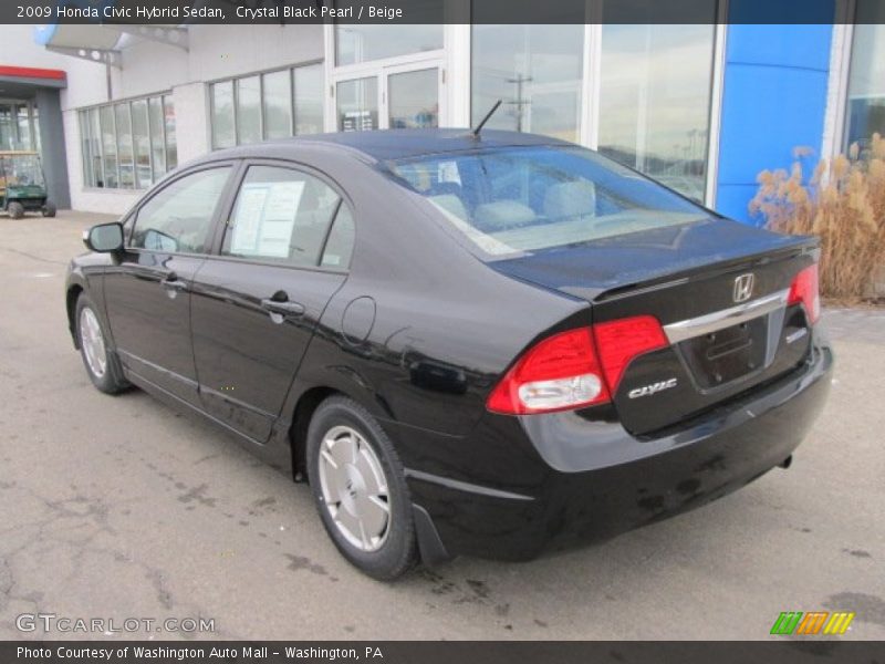 Crystal Black Pearl / Beige 2009 Honda Civic Hybrid Sedan
