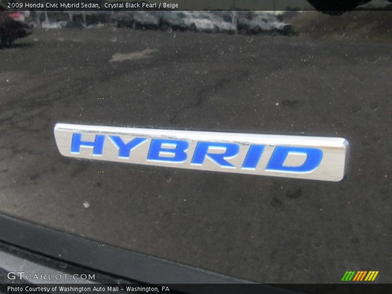 Crystal Black Pearl / Beige 2009 Honda Civic Hybrid Sedan