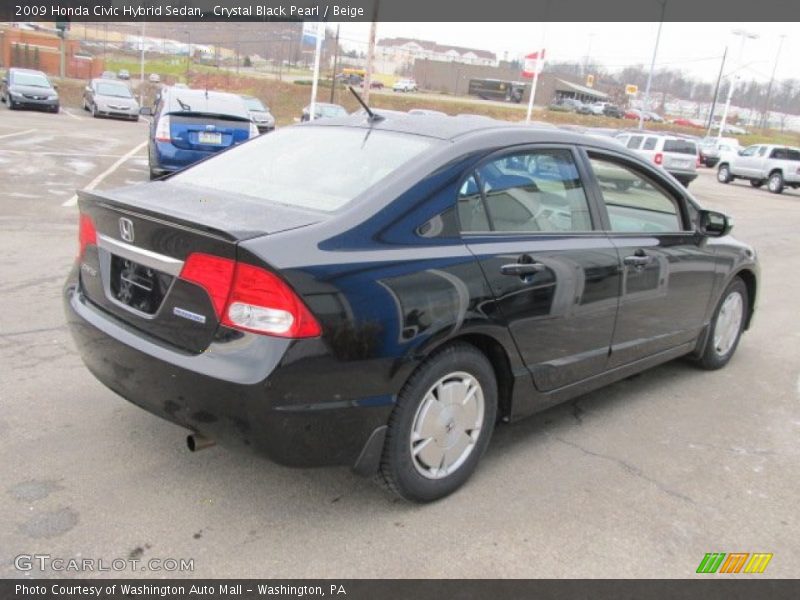Crystal Black Pearl / Beige 2009 Honda Civic Hybrid Sedan