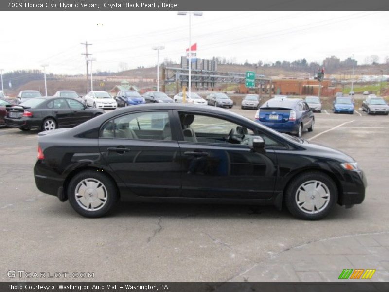 Crystal Black Pearl / Beige 2009 Honda Civic Hybrid Sedan
