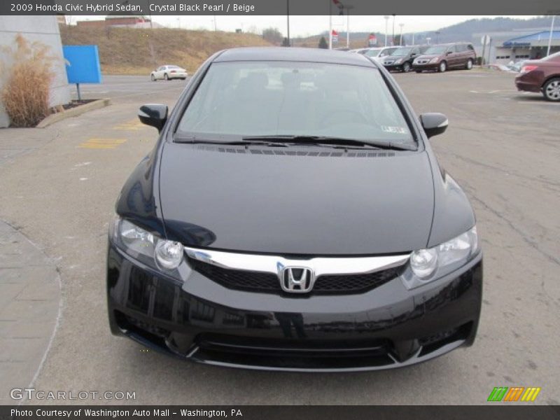 Crystal Black Pearl / Beige 2009 Honda Civic Hybrid Sedan