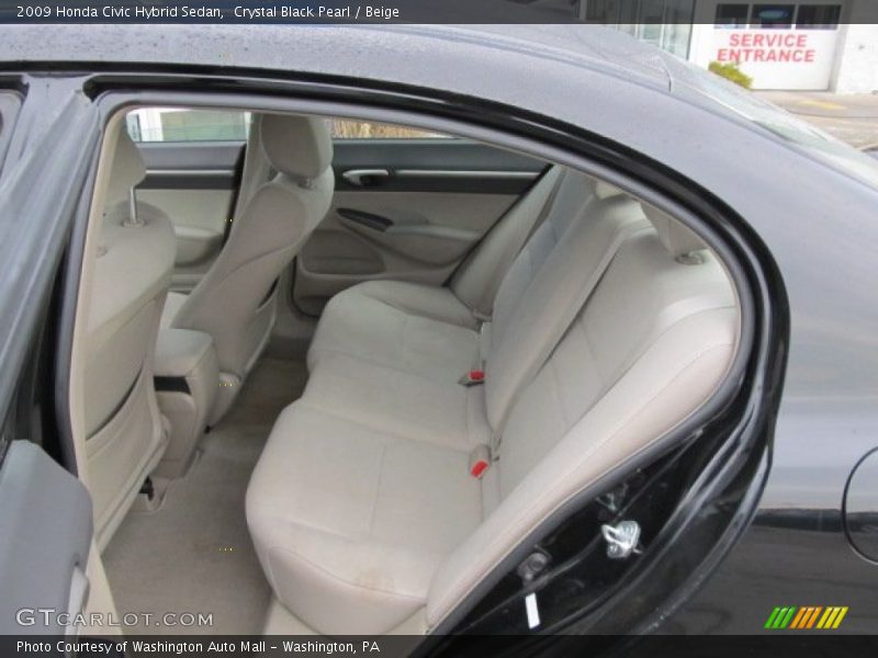Crystal Black Pearl / Beige 2009 Honda Civic Hybrid Sedan