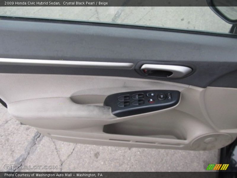 Crystal Black Pearl / Beige 2009 Honda Civic Hybrid Sedan