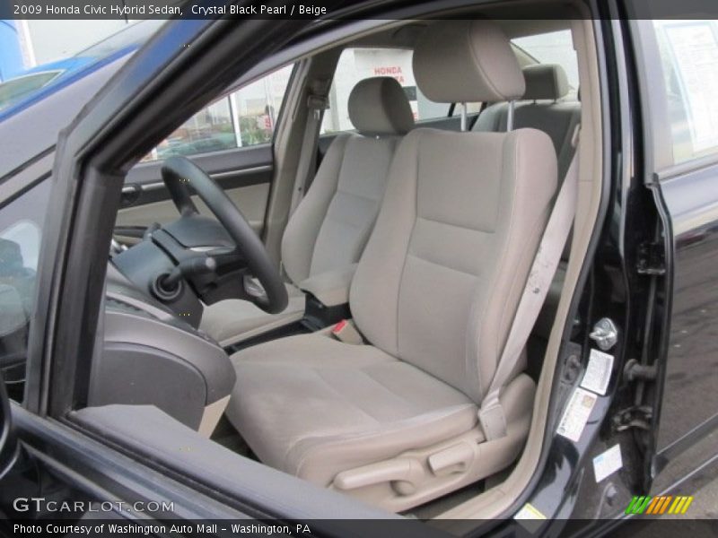 Crystal Black Pearl / Beige 2009 Honda Civic Hybrid Sedan